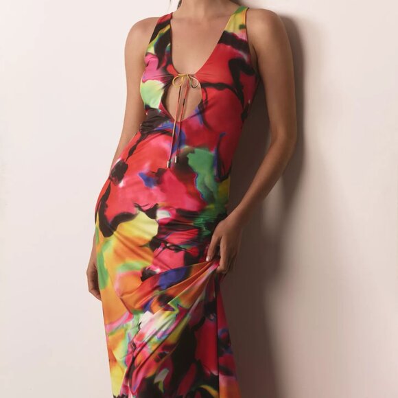 NEW AFRM Sleeveless Cutout Knit Maxi Dress Size S - Picture 5 of 7